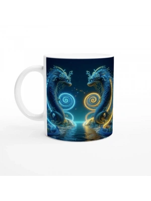 İkizler Burcu Baskılı Kahve Kupası - Astral Denizaltı Dünyası Vs2