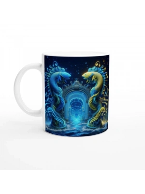 İkizler Burcu Baskılı Kahve Kupası - Astral Denizaltı Dünyası Vs4
