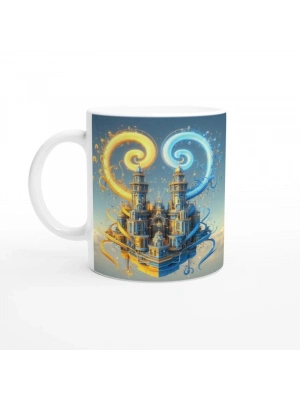 İkizler Burcu Baskılı Kahve Kupası - Burçlar Krallığı Şatosu Vs4