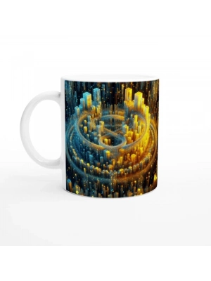 İkizler Burcu Baskılı Kahve Kupası - Büyülü Kristal Mağarası Temalı Vs3