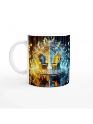 İkizler Burcu Baskılı Kahve Kupası - Büyülü Kristal Mağarası Temalı Vs4