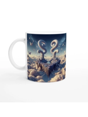 İkizler Burcu Baskılı Kahve Kupası - Elementsel Doğa Krallığı Temalı Vs2
