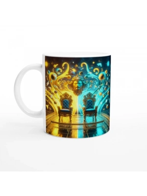 İkizler Burcu Baskılı Kahve Kupası - Galaktik Taht Odası Temalı Vs2