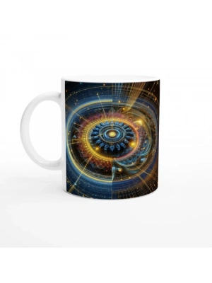 İkizler Burcu Baskılı Kahve Kupası - Zamanın Çarkları Astroloji Mekanizması Vs2