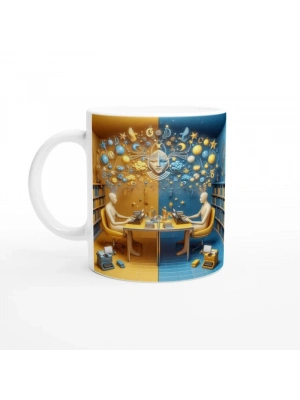 İkizler Burcu Baskılı Kahve Kupası - Zodyak Kütüpanesi Vs2