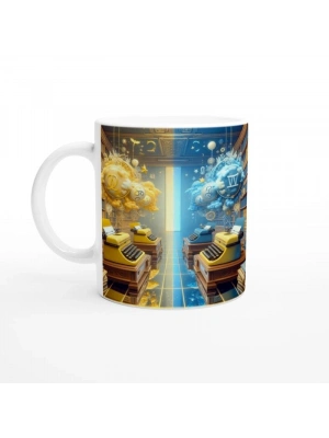 İkizler Burcu Baskılı Kahve Kupası - Zodyak Kütüpanesi Vs4