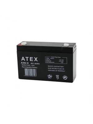 Atex Ax6-12 ( İnce ) Akü ( 6v-12ah ) Amper*10