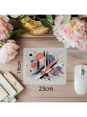 İnce Çubuklu Soyut Şekilli Mouse Pad - 19x23 cm 2 mm Dikdörtgen İthal Baskılı Mouse Pad