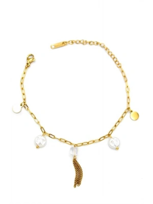 İnci Bileklik - Altın