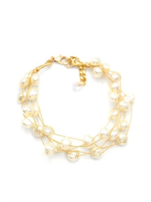 İnci Bileklik - Altın