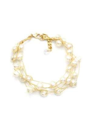 İnci Bileklik - Altın