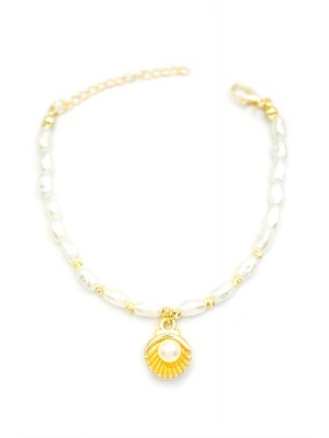 İnci Bileklik - Altın