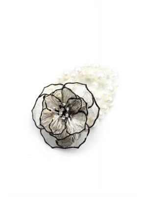 İnci Çiçek Bileklik - Gümüş