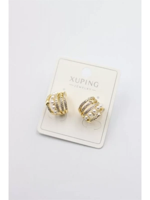 İnci Halka Küpe - Altın