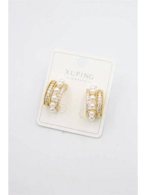 İncili Halka Küpe - Altın