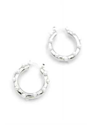 İncili Halka Küpe - Gümüş