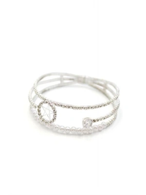 İncili Su Yolu Bileklik - Gümüş