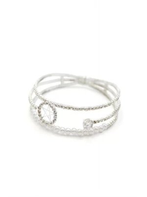 İncili Su Yolu Bileklik - Gümüş