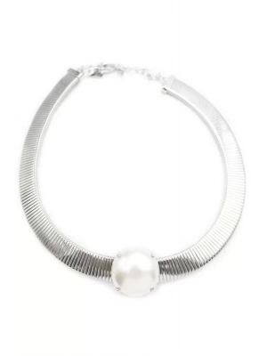 İncili Tasma Kolye - Gümüş