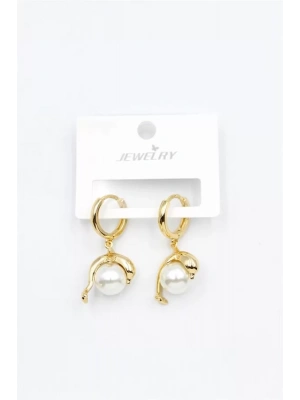 İncili Yunus Küpe - Altın