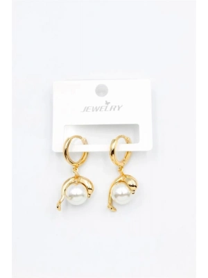 İncili Yunus Küpe - Altın