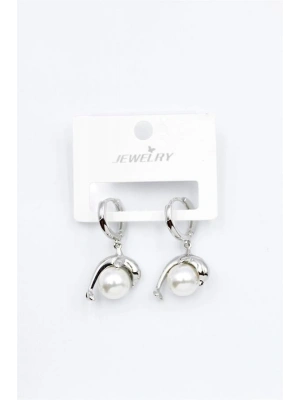 İncili Yunus Küpe - Gümüş