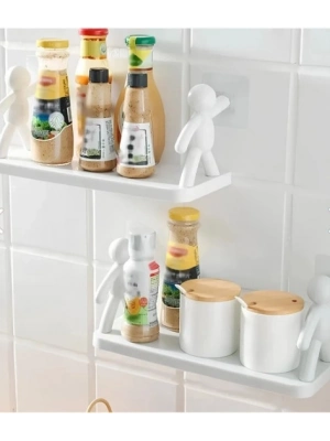 İnsan Figürlü Yapışkanlı Çok Amaçlı Duvar Rafı