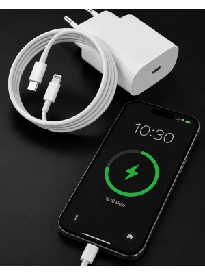 iPhone 14 13 12 11 8 Plus 7 Uyumlu 20W PD Hızlı Şarj Seti