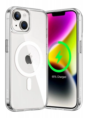 Iphone 14 Kılıf Kamera Lens Korumalı Magsafe Destekli Şeffaf Darbe Emici Sert Kapak