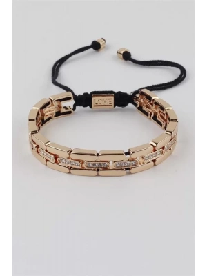 İpli Çelik Bileklik - Altın