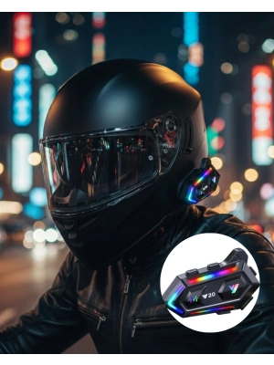 ® IPX6 Su Geçirmez Intercom 1000m Bağlantı 1000mAh Batarya RGB Işıklı