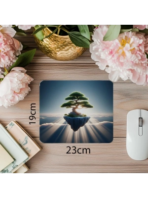 Işık Hüzmeli Sürreal Bonsai Mousepad - 19x23 cm 2 mm Dikdörtgen İthal Baskılı Mouse Pad