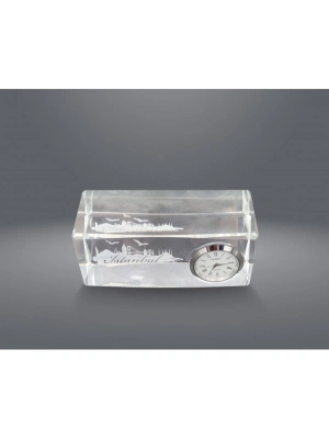 İstanbul Tasarımlı Kristal Saatli Biblo