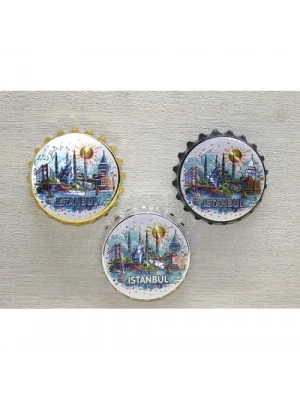İstanbul Temalı Gazoz Kapağı Magnet - Model 2