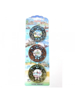 İstanbul Temalı Metal Magnet 3lü Set Model 1
