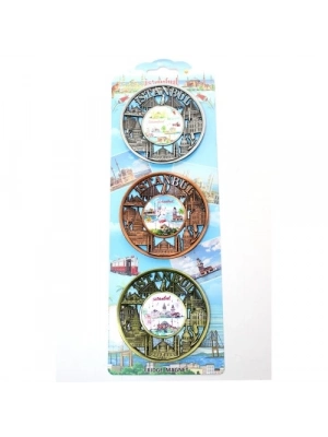 İstanbul Temalı Metal Magnet 3lü Set Model 2