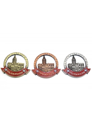 İstanbul Temalı Metal Magnet Galata Kulesi Yuvarlak Tasarım