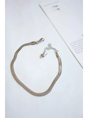 İtalyan Zincir Halhal - Gümüş