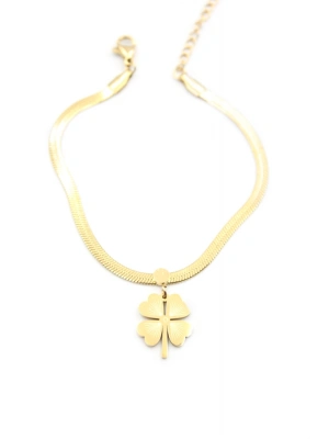 İtalyan Zincir Yonca Bileklik - Altın