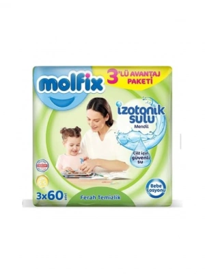 İzotonik Sulu Ferah Temizlik Islak Havlu Mendil 3Lü 180 Yaprak