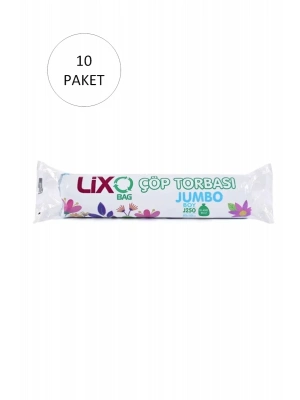 J-250 Jumbo Boy Çöp Torbası 80 x 110 cm 10 Lu Rulo x 5 Paket = 50 Adet (Mavi)