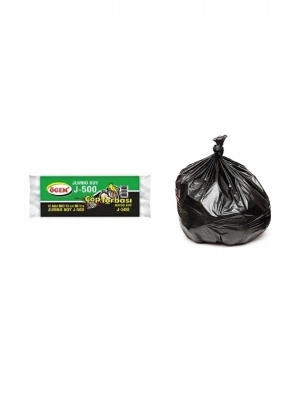 J-500 Jumbo Boy Çöp Torbası 80 x 110 cm 10 Lu Rulo x 1 Paket = 10 Adet (Siyah)
