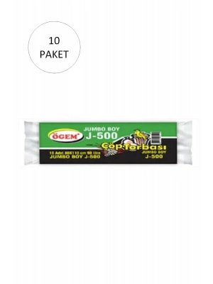 J-500 Jumbo Boy Çöp Torbası 80 x 110 cm 10 Lu Rulo x 10 Paket = 100 Adet (Siyah)