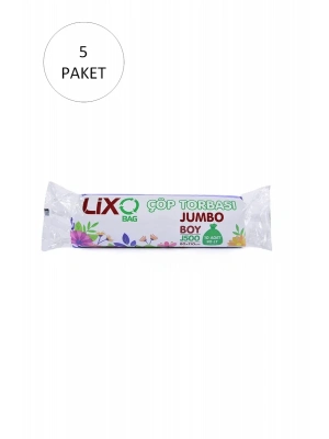 J-500 Jumbo Boy Çöp Torbası 80 x 110 cm 10 Lu Rulo x 5 Paket = 50 Adet (Siyah)