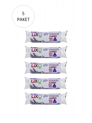 J-650 Jumbo Boy Çöp Torbası 80 x 110 cm 10 Lu Rulo x 5 Paket = 50 Adet (Siyah)