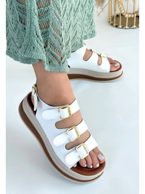 Jatay Beyaz Cilt Sandalet