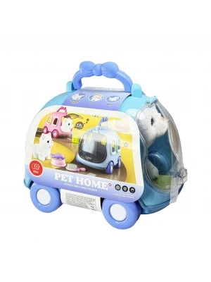 JND-6801 Taşıma Araba Çantalı Hareketli Pilli Kedi Set -Vardem Oyuncak