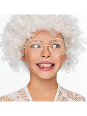 John Lennon Tarzı Gold Çerçeveli Şeffaf Gözlük