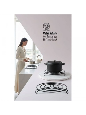 ® Juliette Serisi Siyah Metal Nihale - 20 cm Isıya Dayanıklı Lüks Tencere Altlığı