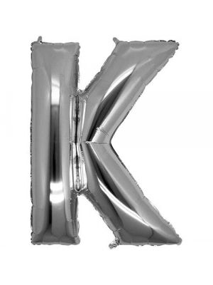 K Harf Folyo Balon Gümüş Renk  40 İnç
